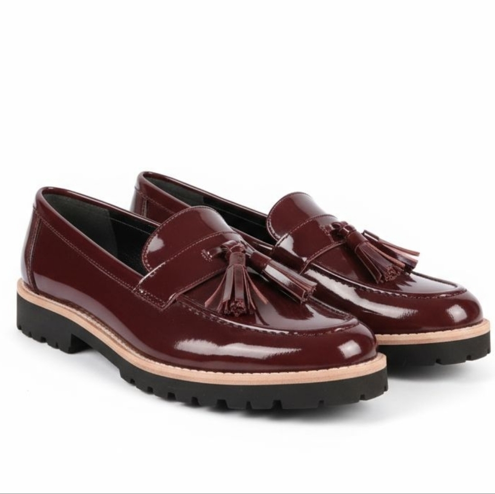 Bandolino Burgundy Patent Tassel Loafers